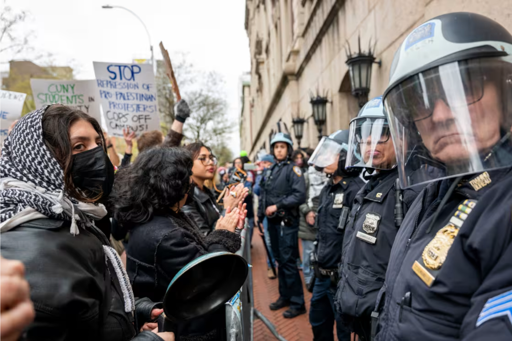 Columbia University Palestinian solidarity protesters versus Columbia University police